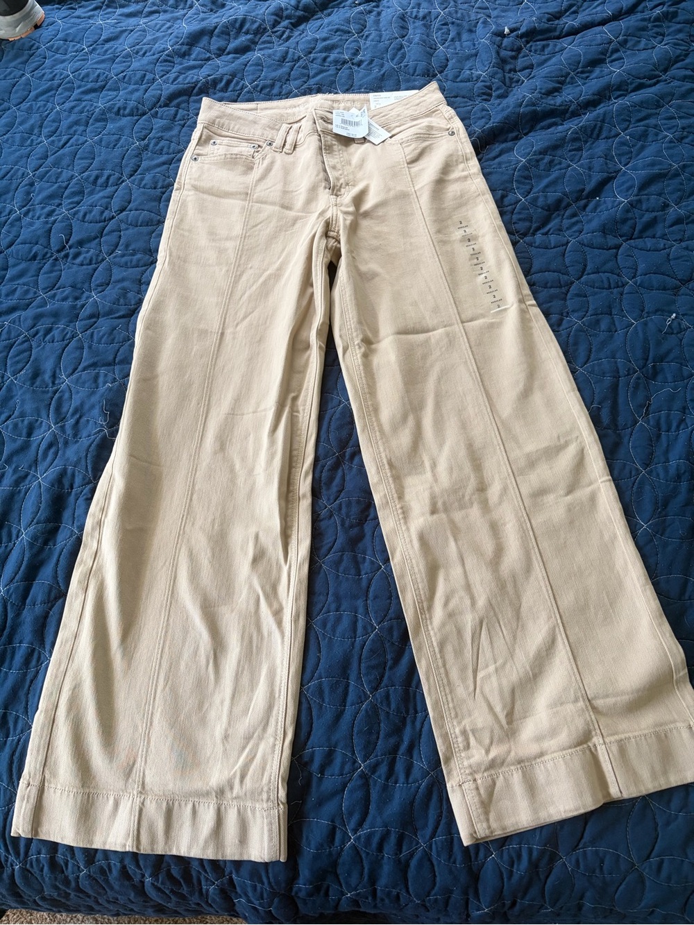 American Eagle Outfitters Wide-Leg Jeans in Beige